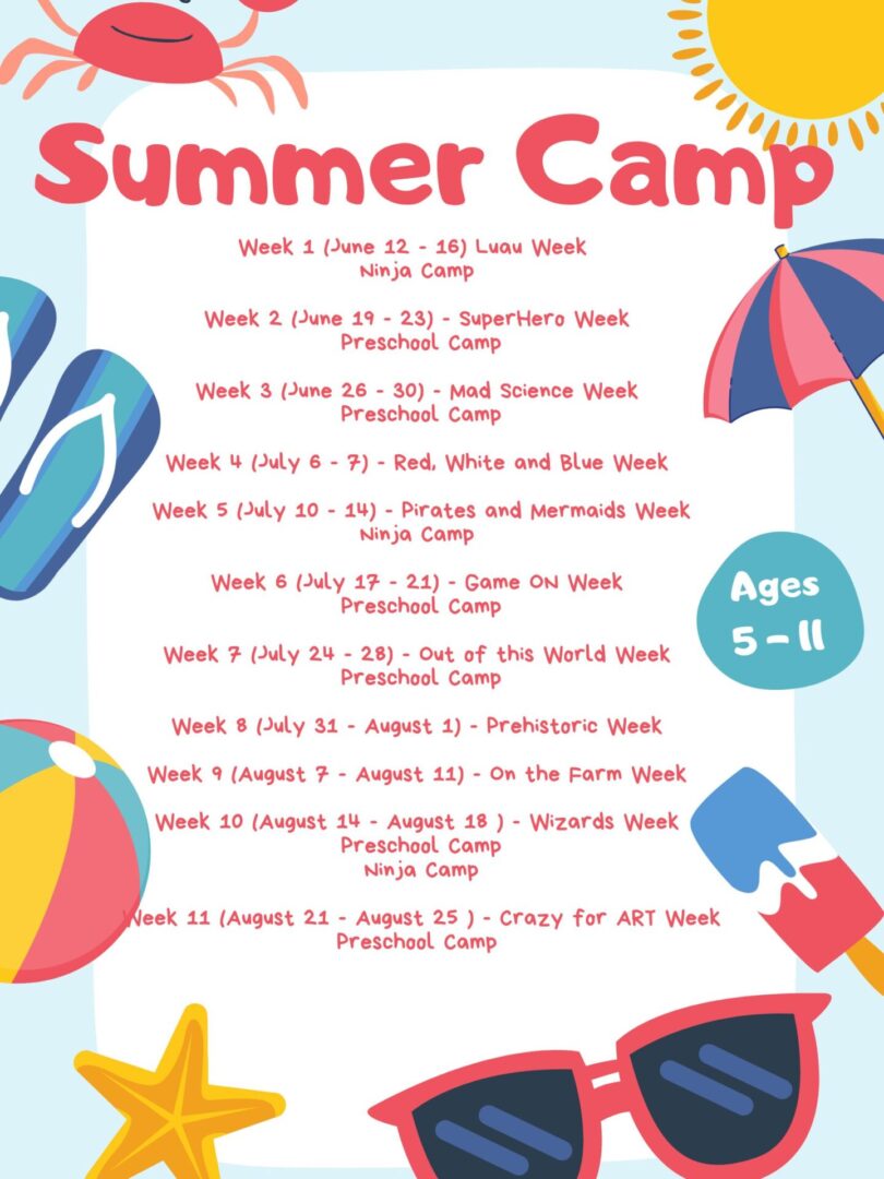 Colorful Organic Summer Camp for Kids Poster